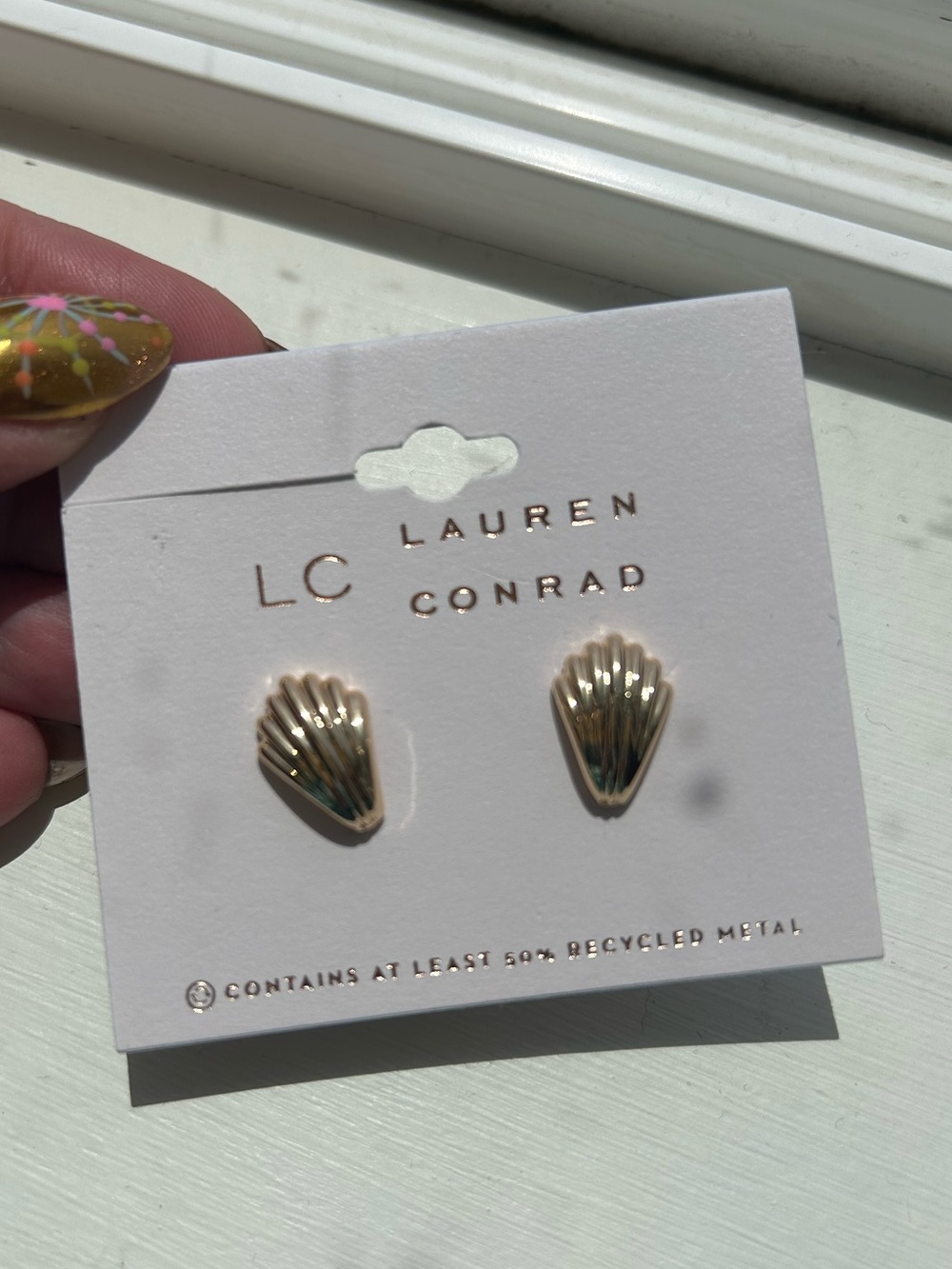 LC Lauren Conrad shell stud earrings nwt